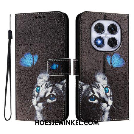 Folio-hoesje Xiaomi Redmi Note 14 Pro Plus 5g Telefoonhoesje Vlinder- En Kattenpatroon