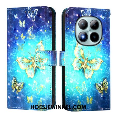 Folio-hoesje Xiaomi Redmi Note 15 Pro Plus 5g Telefoonhoesje Gouden Vlinders