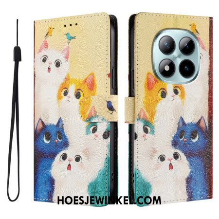 Folio-hoesje Xiaomi Redmi Note 15 Pro Plus 5g Telefoonhoesje Kleurrijke Katten