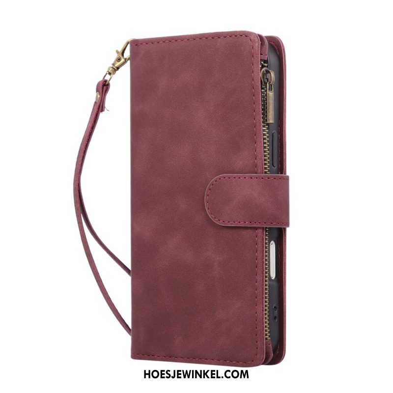 Folio-hoesje iPhone 17 Pro Max Portemonnee Met Suède-effect