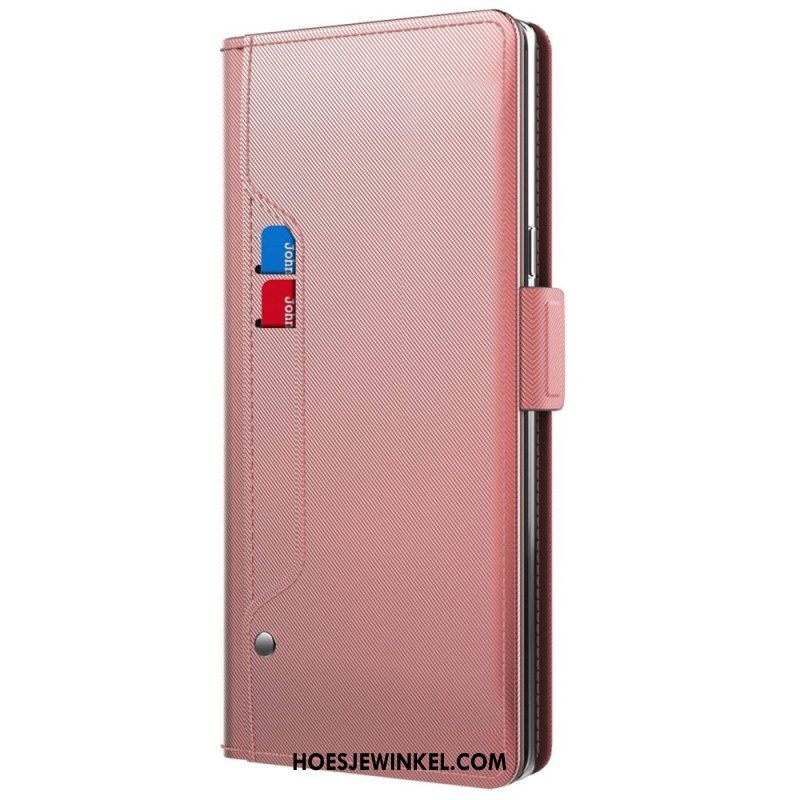 Folio-hoesje voor Huawei Mate 50 Pro Verwijderbare Spiegel En Kaarthouder