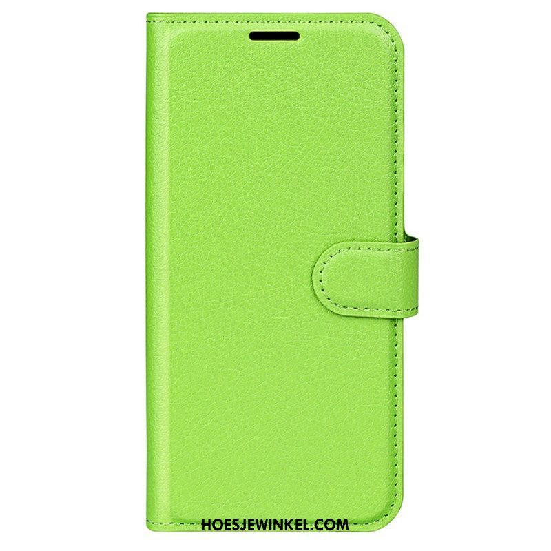 Folio-hoesje voor Huawei P60 Pro Litchi-leereffect