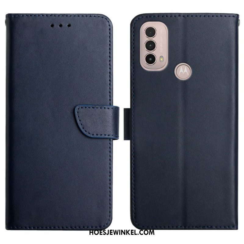 Folio-hoesje voor Moto E40 / E30 / E20 Echt Nappaleer