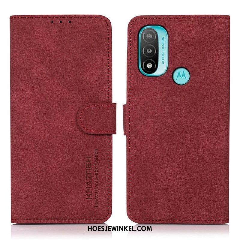 Folio-hoesje voor Moto E40 / E30 / E20 Khazneh Modieus Leereffect