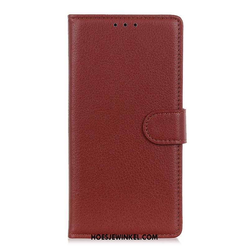 Folio-hoesje voor Moto G200 5G Traditioneel Lychee