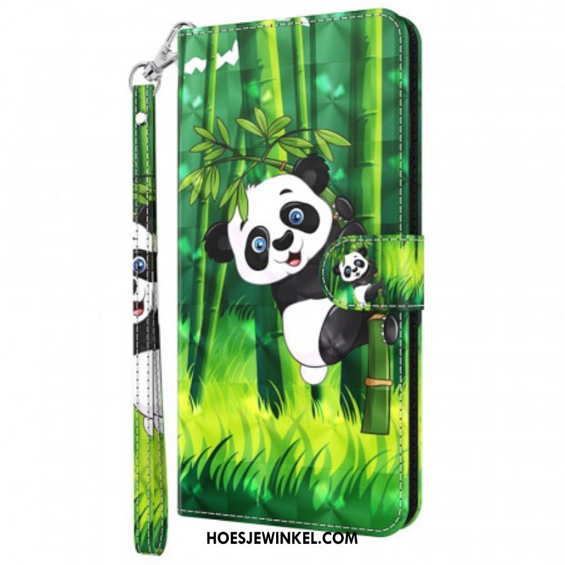 Folio-hoesje voor Moto G51 5G Panda En Bamboe