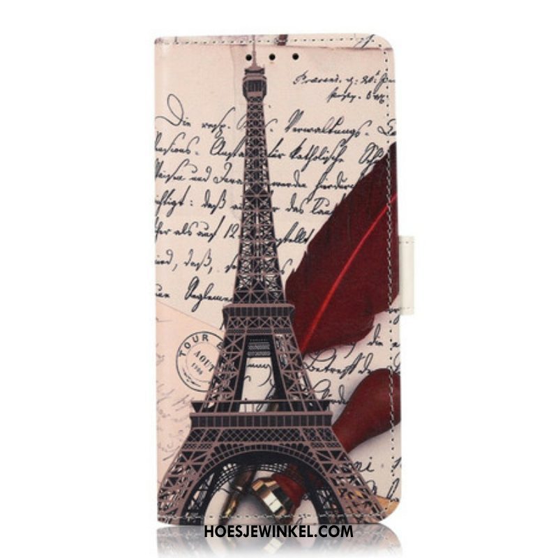Folio-hoesje voor OnePlus Nord 2 5G Dichters Eiffeltoren