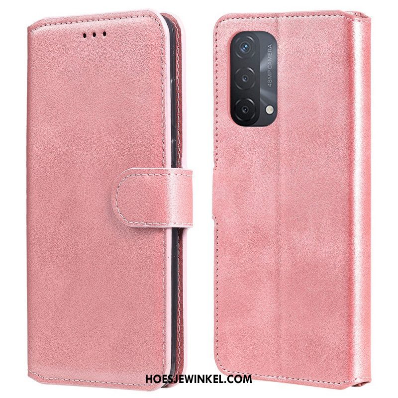 Folio-hoesje voor Oppo A54 5G / A74 5G Leer-effect