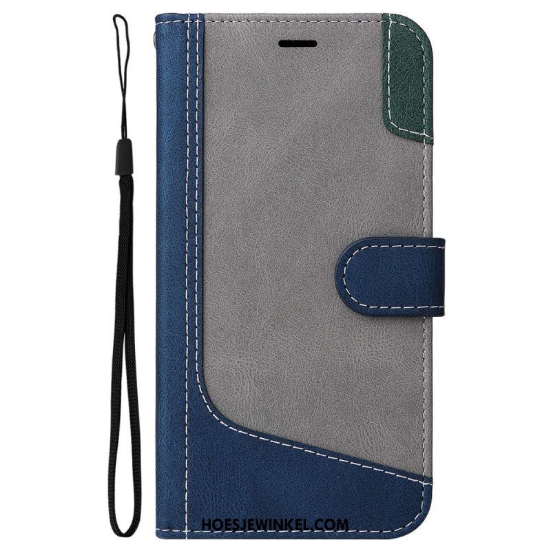 Folio-hoesje voor Oppo A54 5G / A74 5G Tweekleurig Met Riem