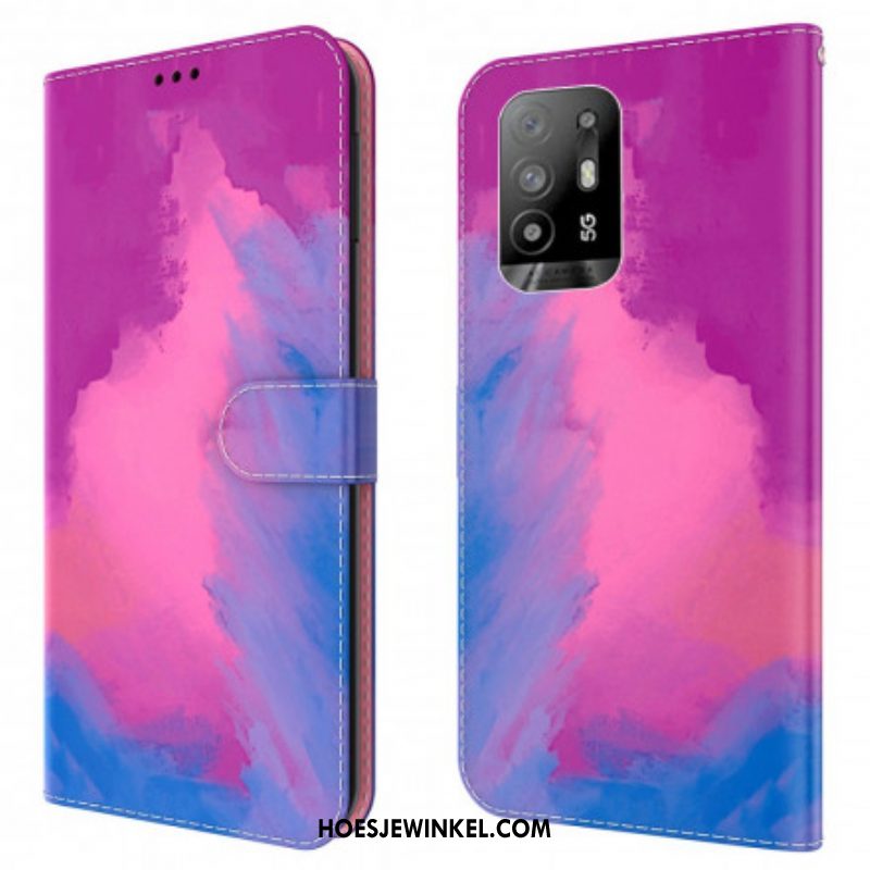 Folio-hoesje voor Oppo A94 5G Waterverf