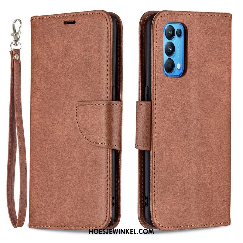 Folio-hoesje voor Oppo Find X3 Lite Flip Case Gladde Flap Schuin