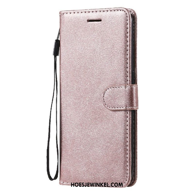 Folio-hoesje voor Oppo Find X3 Lite Met Ketting Strappy Leereffect