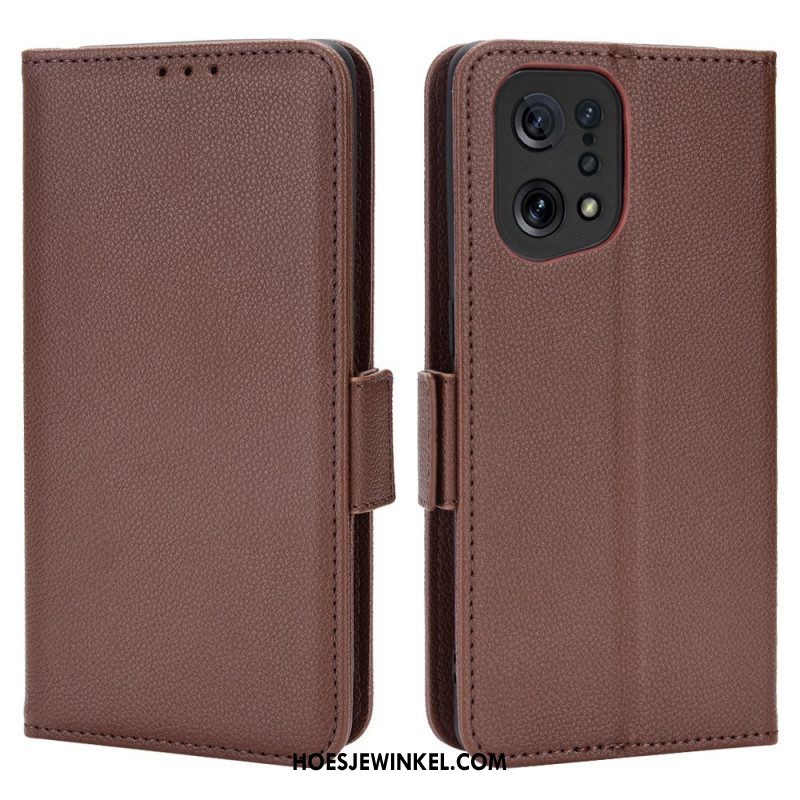 Folio-hoesje voor Oppo Find X5 Flip Case Flap Dubbele Nieuwe Kleuren