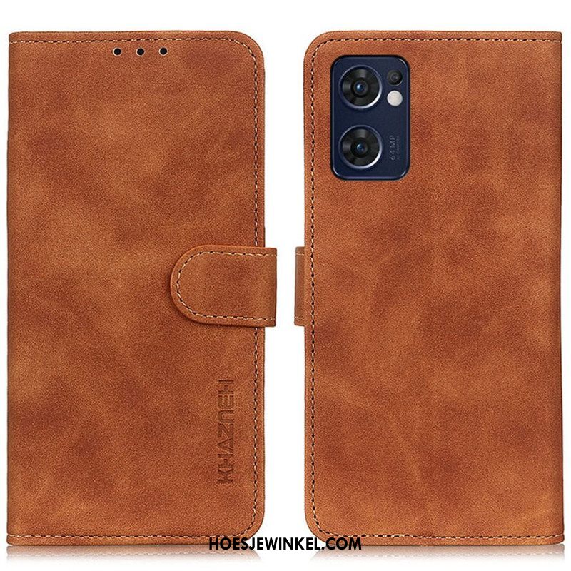 Folio-hoesje voor Oppo Find X5 Lite Khazneh Vintage Leereffect