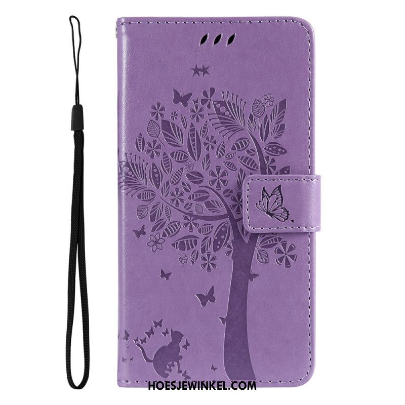 Folio-hoesje voor Oppo Reno 8 Pro Met Ketting Boom En Strappy Cat