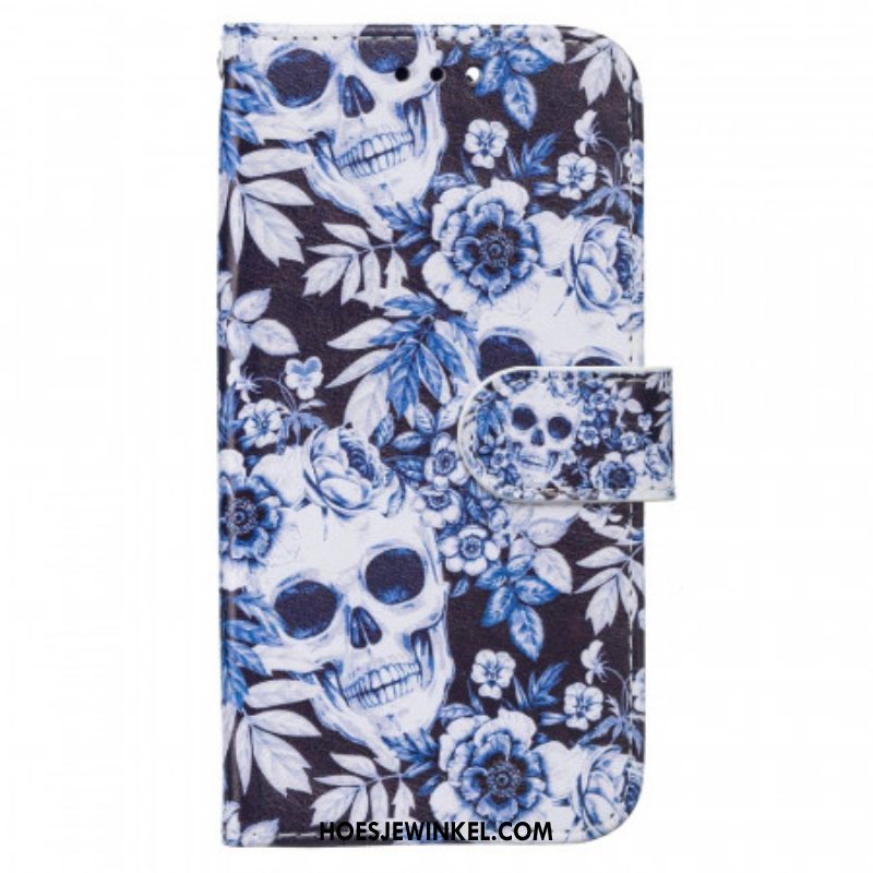 Folio-hoesje voor Samsung Galaxy A13 5G / A04s Strappy Litchi Lederen Stijl