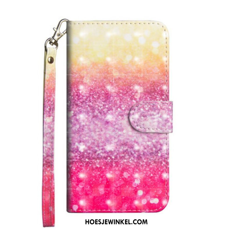 Folio-hoesje voor Samsung Galaxy A42 5G Magenta Glitterverloop