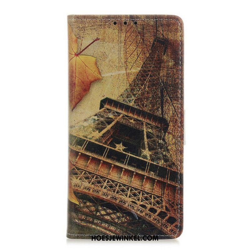 Folio-hoesje voor Samsung Galaxy A52 4G / A52 5G / A52s 5G Eiffeltoren In De Herfst