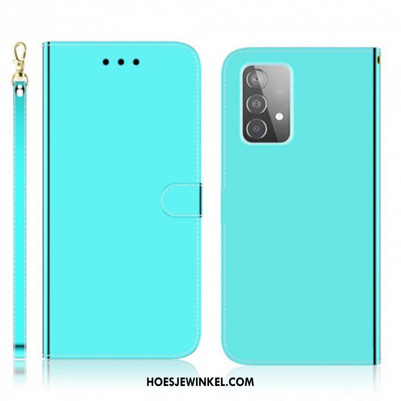 Folio-hoesje voor Samsung Galaxy A52 4G / A52 5G / A52s 5G Spiegelhoes Van Imitatieleer