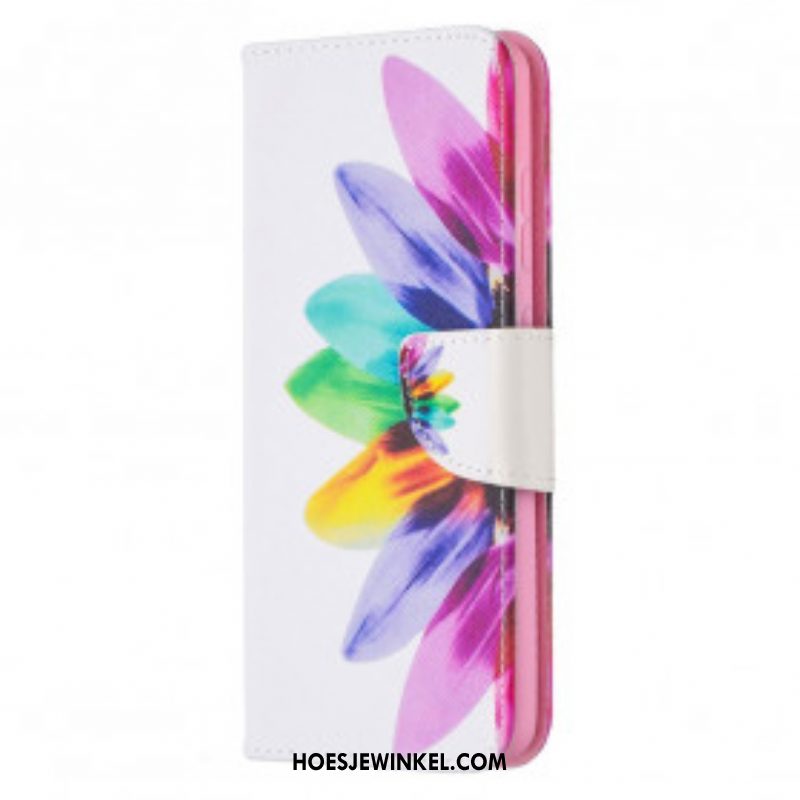 Folio-hoesje voor Samsung Galaxy A52 4G / A52 5G / A52s 5G Waterverf Bloem