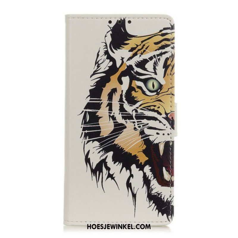 Folio-hoesje voor Samsung Galaxy A52 4G / A52 5G / A52s 5G Woeste Tijger