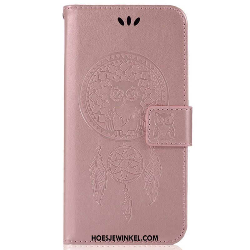 Folio-hoesje voor Samsung Galaxy A53 5G Met Ketting Uil Dromenvanger Met Riem