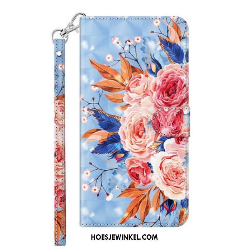 Folio-hoesje voor Samsung Galaxy M12 / A12 Romantische Lichtspot Met Lanyard