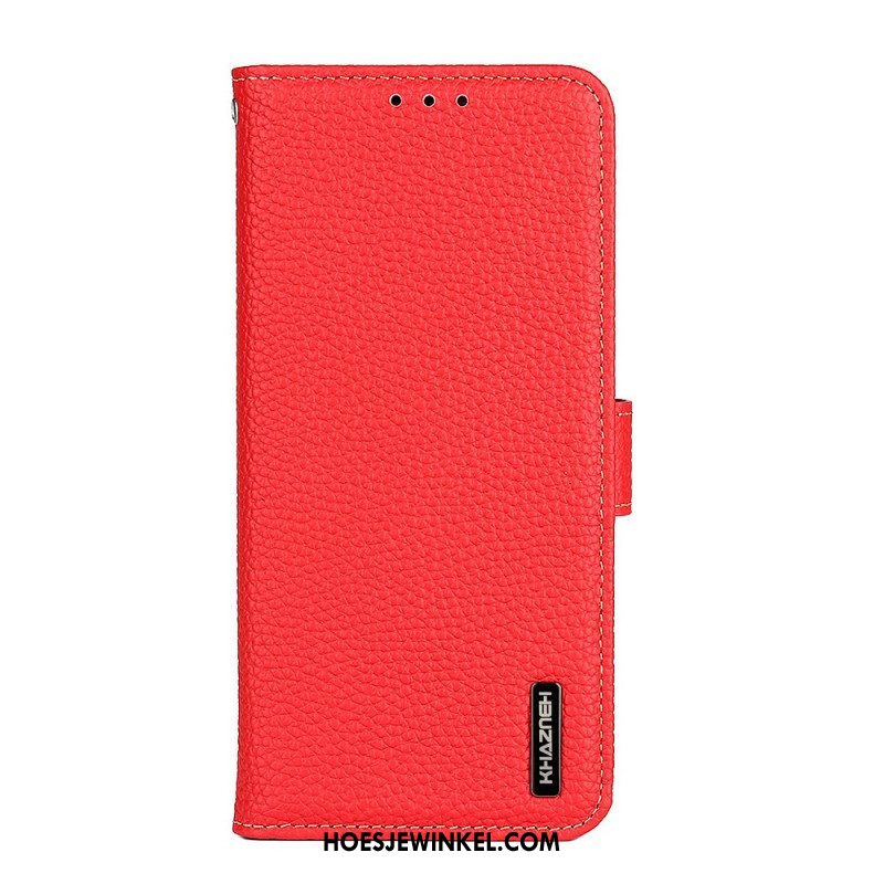 Folio-hoesje voor Samsung Galaxy M32 Echt Litchi-leer Khazneh Rfid