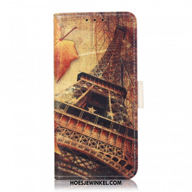 Folio-hoesje voor Samsung Galaxy M32 Eiffeltoren In De Herfst