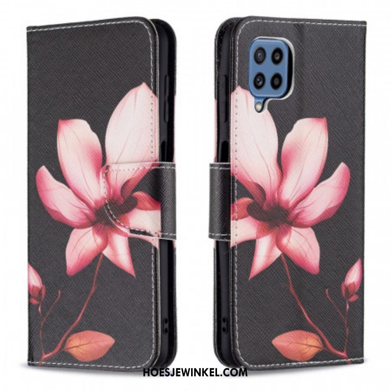 Folio-hoesje voor Samsung Galaxy M32 Roze Bloem