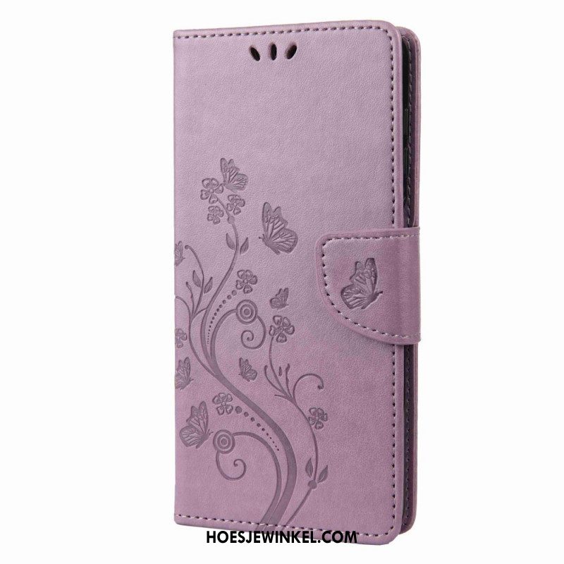 Folio-hoesje voor Samsung Galaxy M53 5G Met Ketting Riem Bloemen