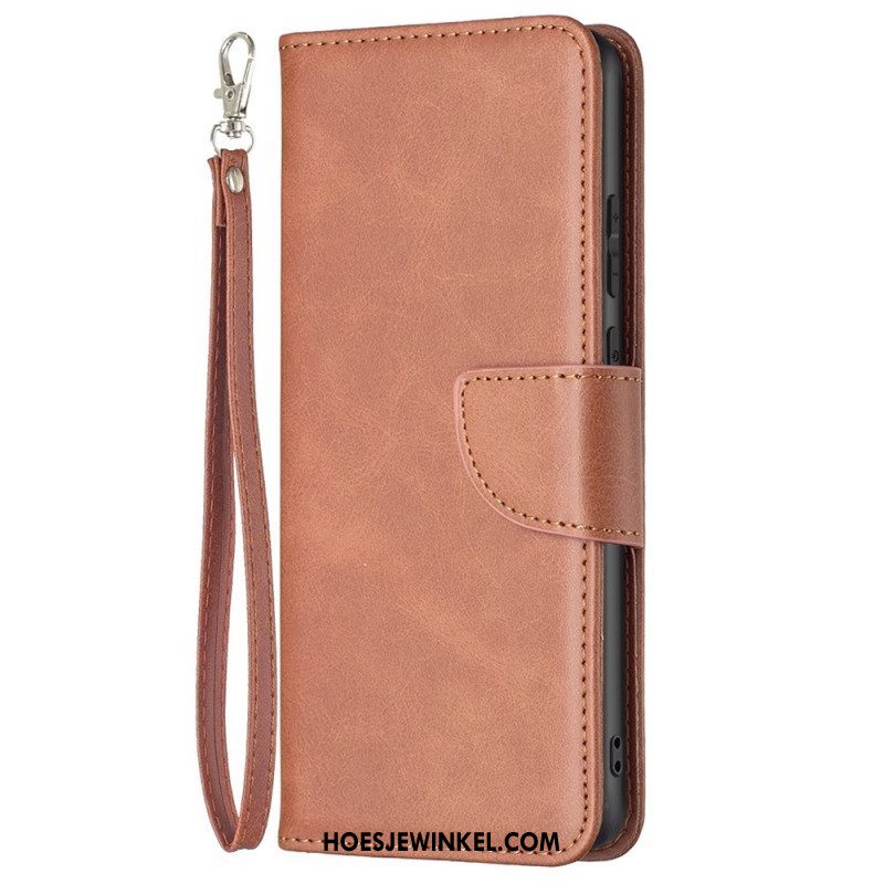 Folio-hoesje voor Samsung Galaxy M53 5G Schuine Sluiting Met Riem