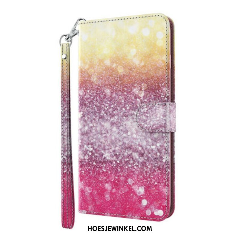 Folio-hoesje voor Samsung Galaxy S21 5G Magenta Glitterverloop