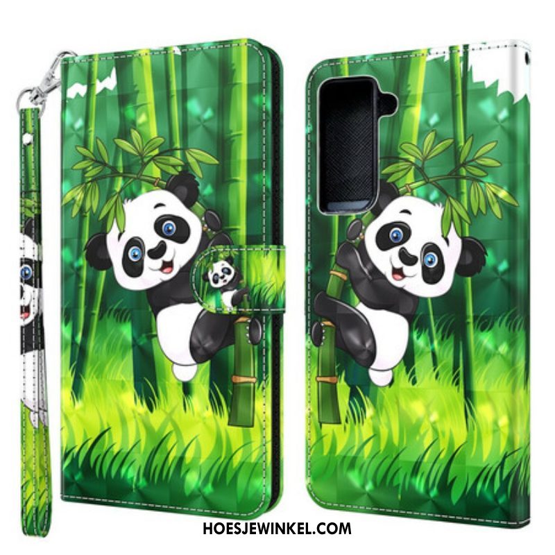 Folio-hoesje voor Samsung Galaxy S21 5G Panda En Bamboe