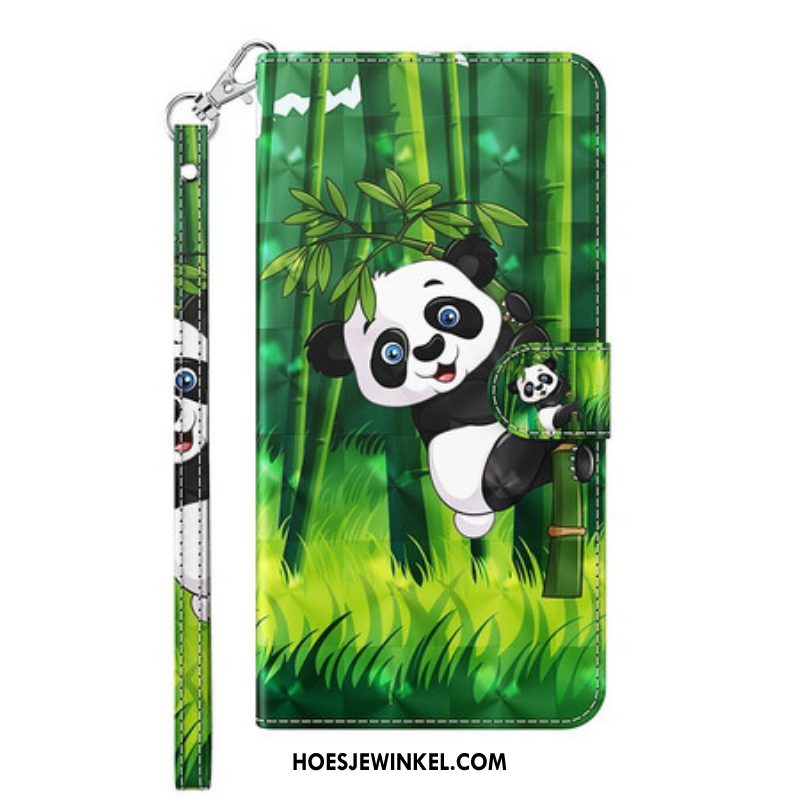 Folio-hoesje voor Samsung Galaxy S21 FE Panda En Bamboe