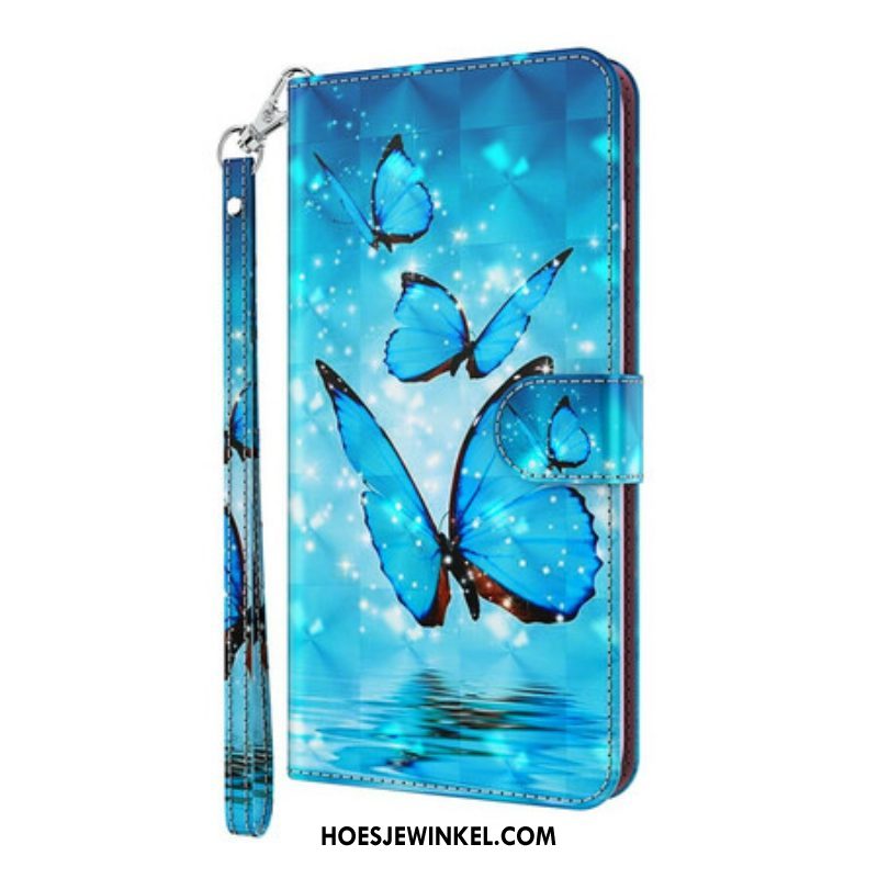 Folio-hoesje voor Samsung Galaxy S21 Plus 5G Vliegende Blauwe Vlinders