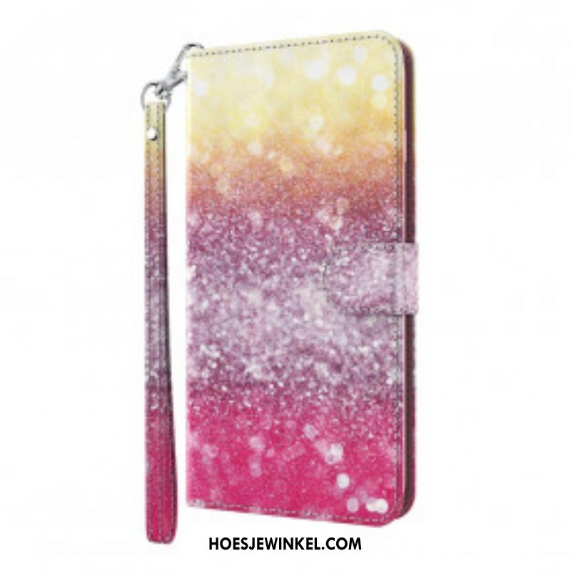 Folio-hoesje voor Samsung Galaxy S21 Ultra 5G Magenta Glitterverloop