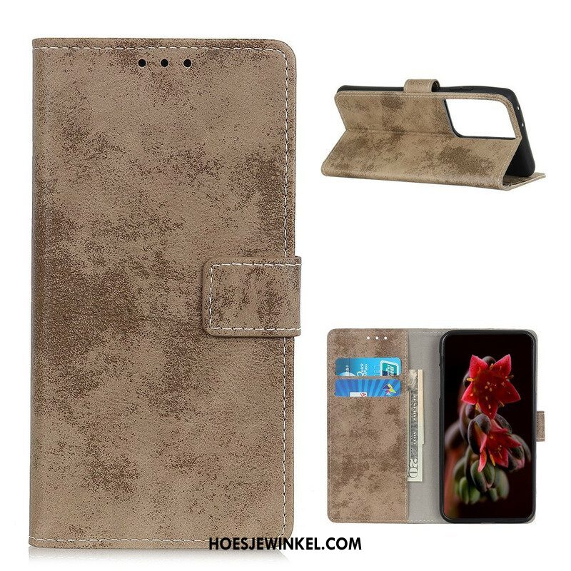 Folio-hoesje voor Samsung Galaxy S21 Ultra 5G Vintage Kunstleer