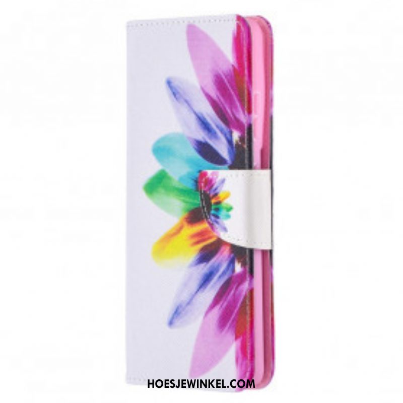 Folio-hoesje voor Samsung Galaxy S21 Ultra 5G Waterverf Bloem