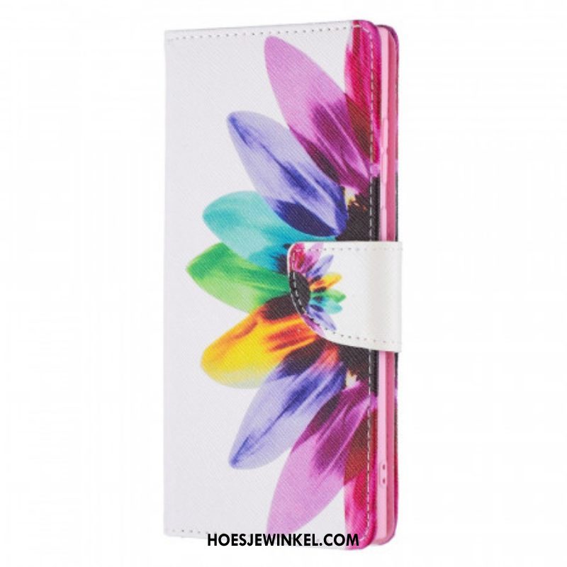 Folio-hoesje voor Samsung Galaxy S21 Ultra 5G Waterverf Bloem