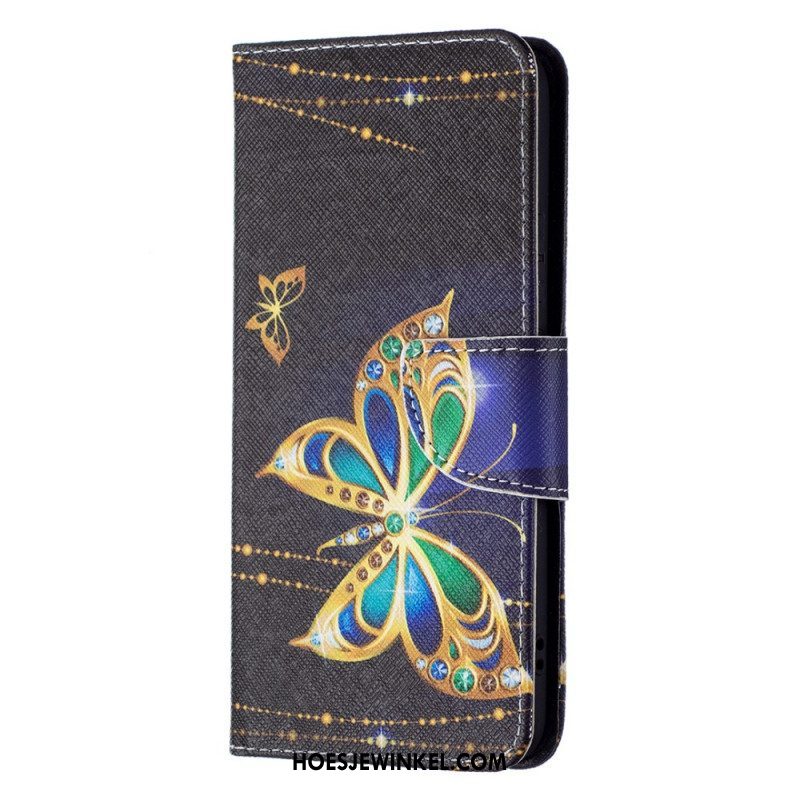 Folio-hoesje voor Samsung Galaxy S22 Plus 5G Gouden Vlinders