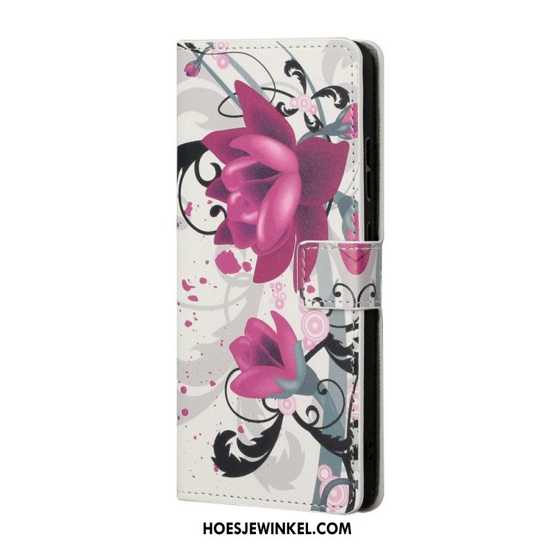 Folio-hoesje voor Samsung Galaxy S22 Plus 5G Tropische Bloemen