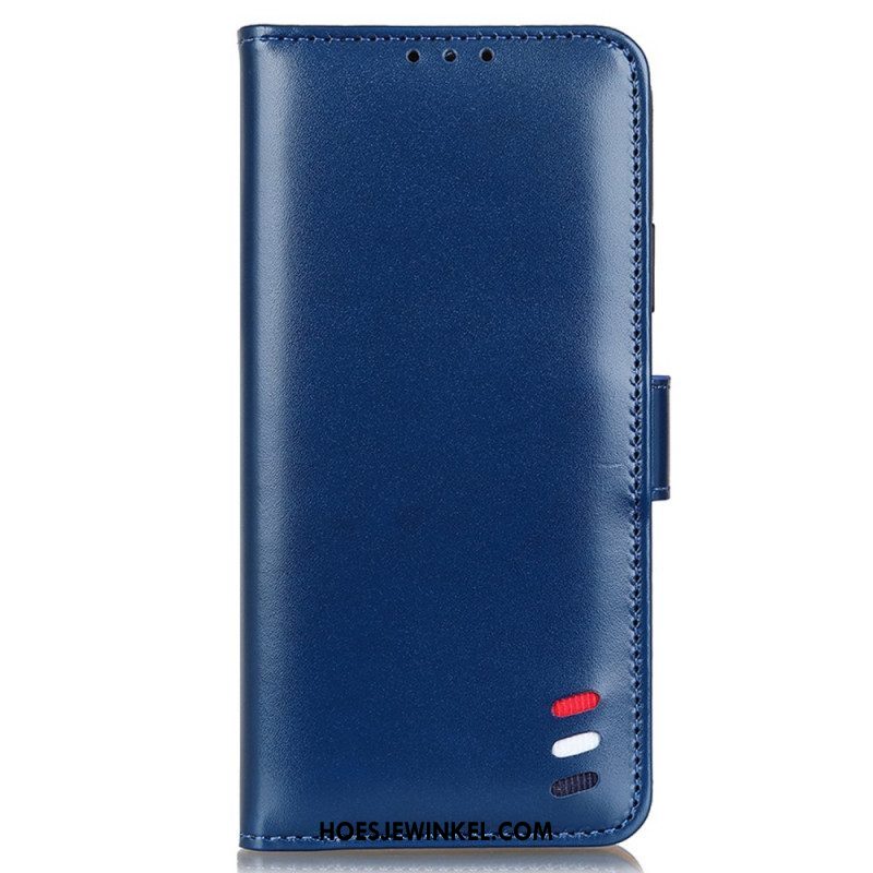 Folio-hoesje voor Samsung Galaxy S22 Ultra 5G Driekleurig Leereffect