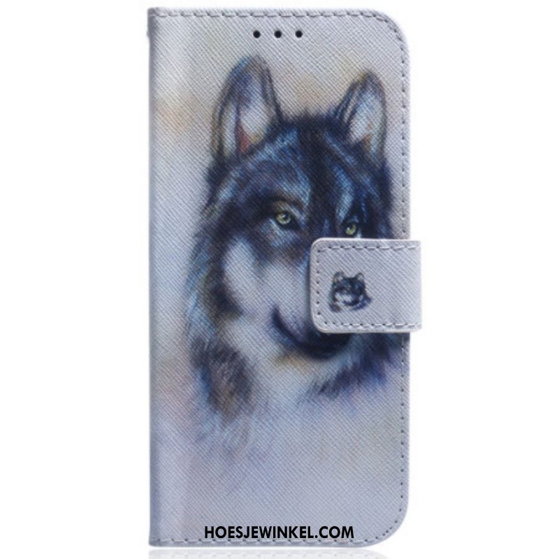 Folio-hoesje voor Samsung Galaxy S23 Plus 5G Aquarel Wolf