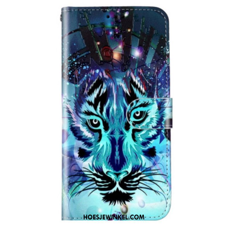 Folio-hoesje voor Samsung Galaxy S23 Plus 5G De Tijger Met Lanyard