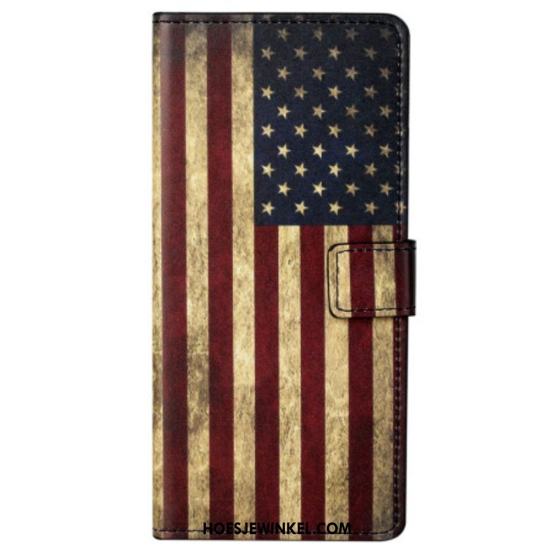 Folio-hoesje voor Samsung Galaxy S23 Plus 5G Vintage Amerikaanse Vlag