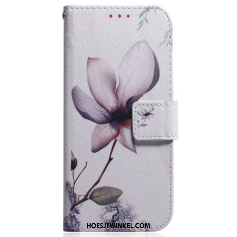 Folio-hoesje voor Samsung Galaxy S23 Ultra 5G Roze Bloem