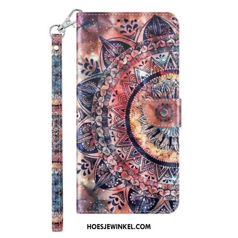 Folio-hoesje voor Sony Xperia 1 IV Met Ketting Kleurrijke Strappy Mandala