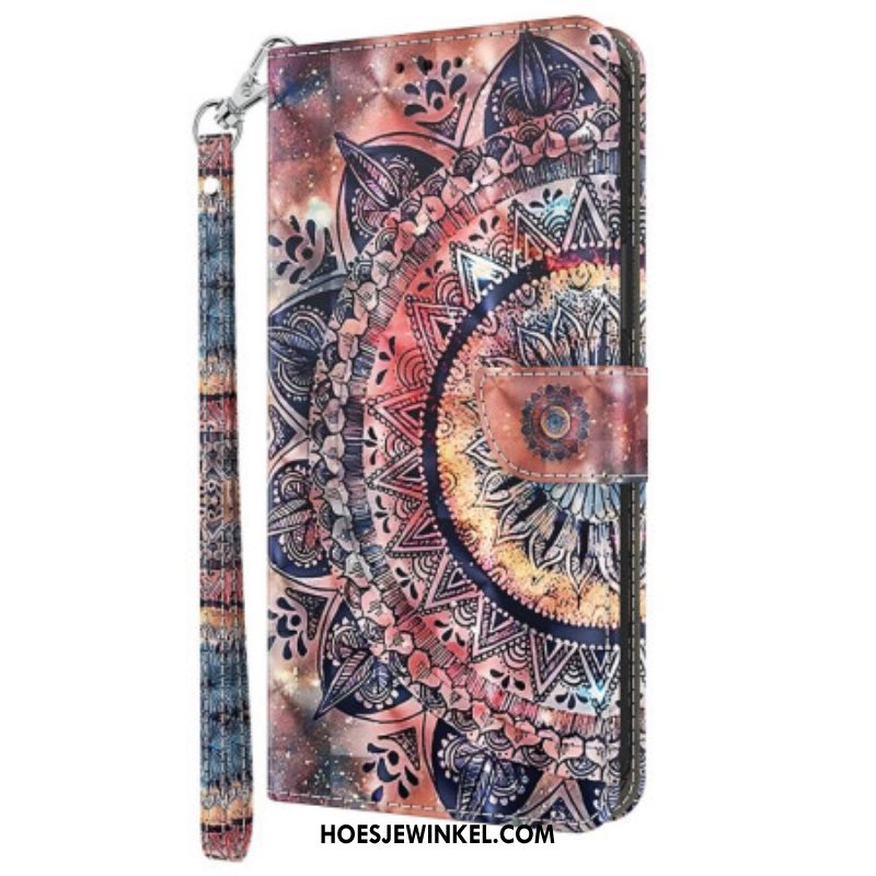 Folio-hoesje voor Sony Xperia 5 IV Met Ketting Kleurrijke Strappy Mandala