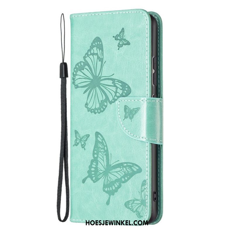 Folio-hoesje voor Xiaomi 12 / 12X Met Ketting String Vlinders